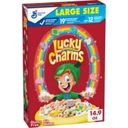 Lucky Charms Gluten Free Kids Breakfast Cereal with Marshmallows, Large Size, 14.9 oz