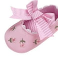 thumbnail image 3 of Baby Girls Anti-Slip Soft Sole Embroidered Bow Princess Shoes with Balls Design First Walkers Prewalkers Shoes, 3 of 7