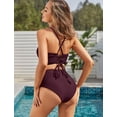 thumbnail image 3 of Bikini ZAFUL Twist de cintura alta para mujer, talla L, 3 of 6