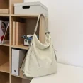 thumbnail image 2 of Bolsos de mano informales de lona de alta capacidad con cremallera para mujer 2024, bolsos de hombro para mujer en oferta para jóvenes de color sólido, 2 of 5