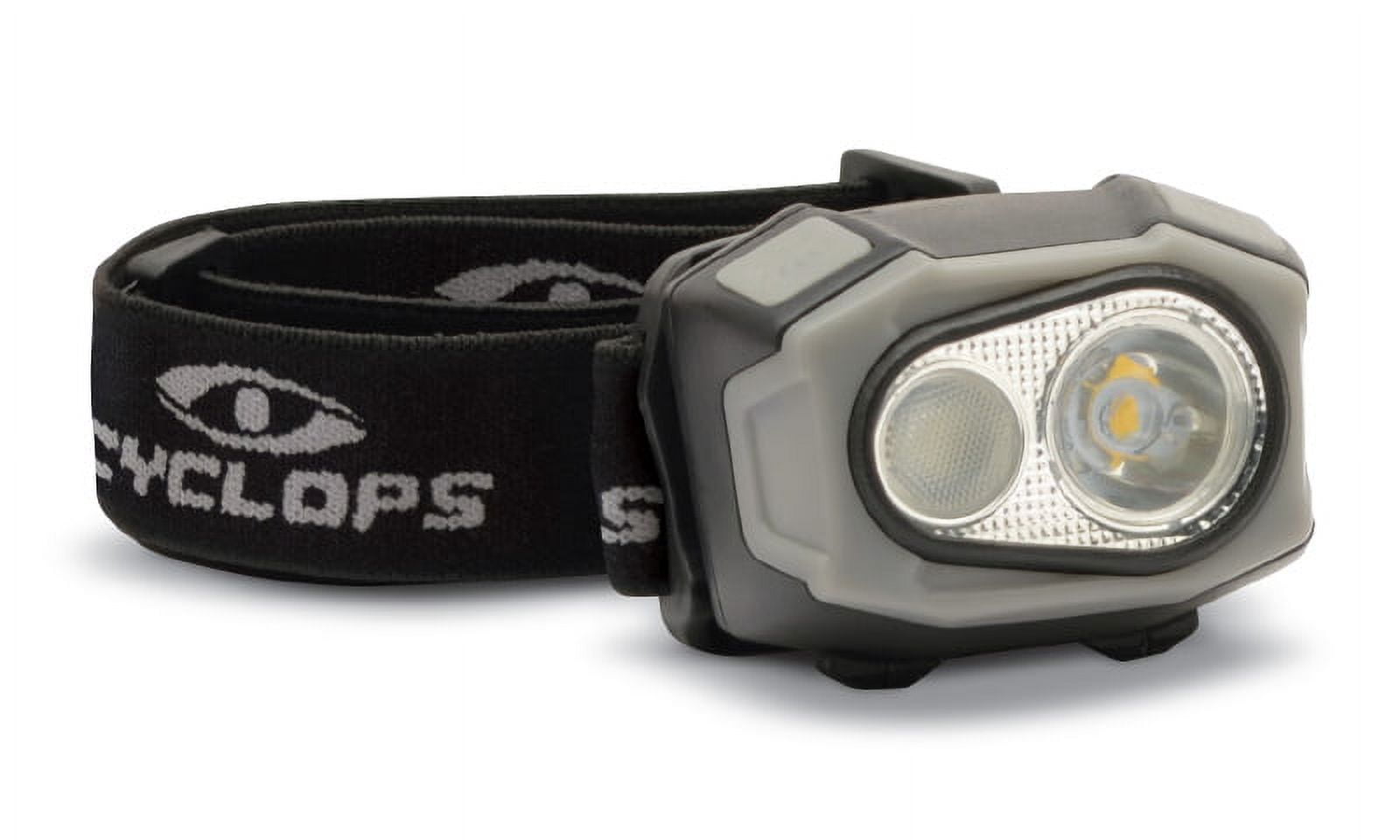CYCLOPS Eflex Headlamp Tactical Durable Lightweight Compact Adjustable Headband Bright 4 Color LED 400 Lumen Rechargeable Head Flashlight USB Charging Cable Included