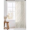 thumbnail image 3 of Sheer Curtains 84 Inches Long, Spring Floral Semi Sheer Curtains Light Filtering Window Treatment, Vintage Simple Flowers Pattern Beige Privacy Voile Drapes for Living Room Bedroom 52x84 Inch, 3 of 7