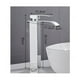 thumbnail image 5 of Grifo mezclador de lavabo de latón macizo con acabado en cromo pulido, grifo de cascada de acero inoxidable con temperatura ajustable para lavabo de baño, 5 of 5