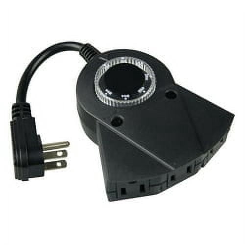 Outdoor 3-Outlet Mechanical Timer, Black, by Holiday Time
