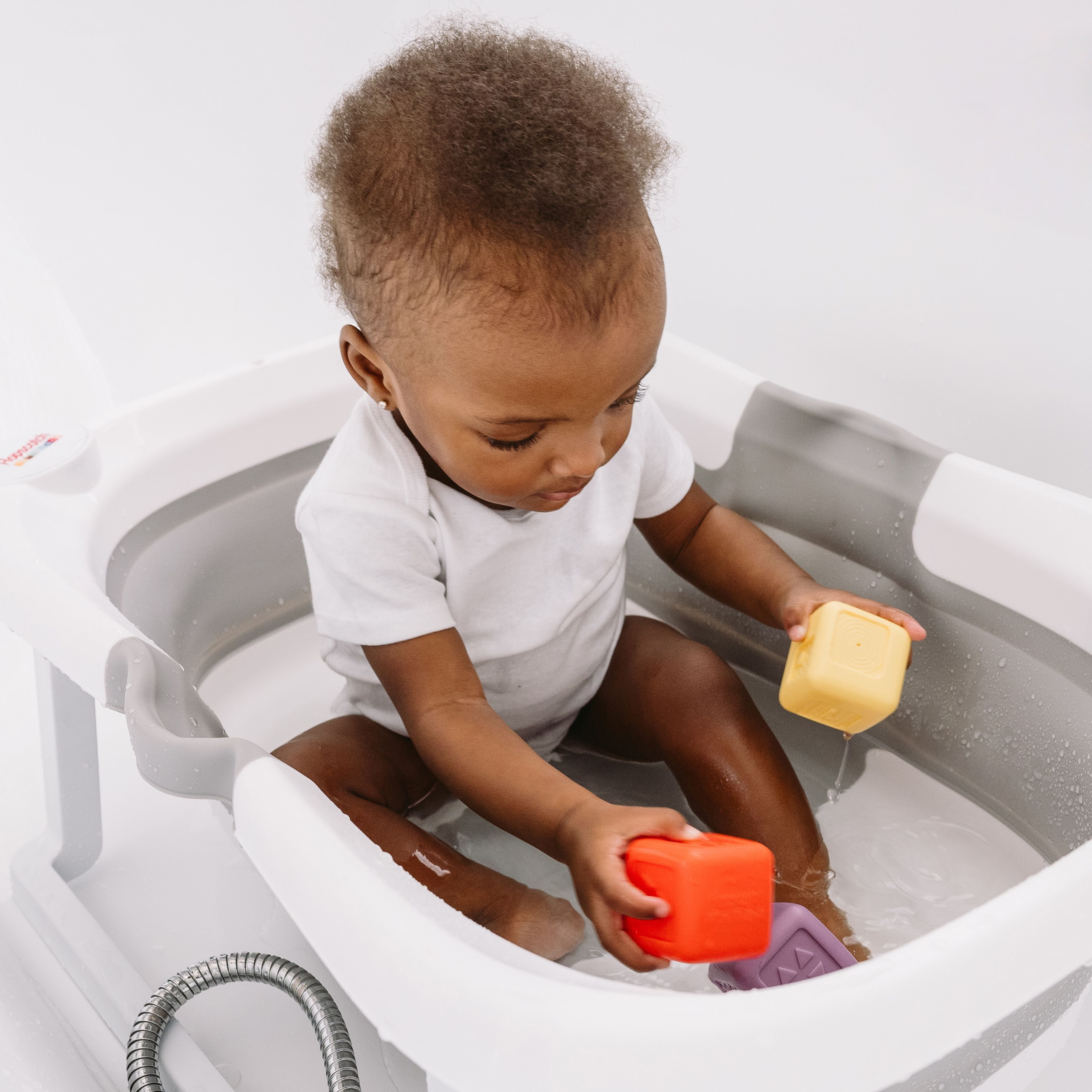 Hopscotch Lane Stack-n-Squirt Blocks - 6 Pack  Soft Plastic Bath Squirters, Baby & Toddler 6+ Months