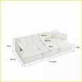 thumbnail image 3 of Modern 3-Piece Chenille Sectional Sofa Set – 3-Seat, Loveseat, Single – Extra Deep Seat for Living Room | White | Chenille | Cushion Back, 3 of 10