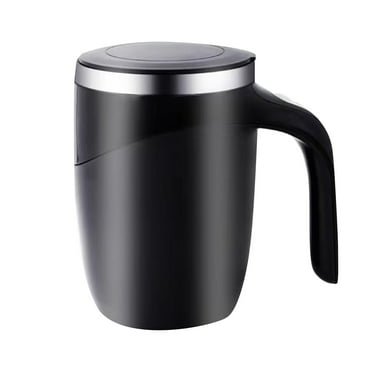 BGFIIPAJG 13.5 Oz Self Stirring Mug with Lid Electric High Speed Mixing Rechargeable Automatic Stirring Coffee Mug, Black