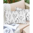 thumbnail image 6 of Natural Spring Floral Throw Pillow Cover 20 x 26 Inch Decorative Pillow Cover Black Emerging Blossoms Lumbar Pillowcase Seasonal Rectangle Cushion Case for Couch Sofa Bed Living Room, 6 of 7