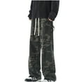 thumbnail image 4 of Puntoco Pantalones cargo de color sólido con bolsillos y cremallera, cintura elástica y largo completo para hombre, 4 of 5