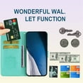 thumbnail image 4 of Wallet Case for iPhone 16 Pro 6.3" with Card Slot Holder Kickstand, Glitter Bling Diamond Rhinestone Owl PU Leather Flip Folio Cover with Wrist Strap for Apple iPhone 16 Pro MTY-Green, 4 of 14