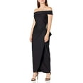 thumbnail image 2 of Alex Evenings Women's Slimming Long Side Ruched Dress with Cascade Ruffle Skirt, Compression Black, 10, 2 of 4