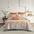 thumbnail image 4 of Madison Nisha Comforter Set, Full/Queen, Orange, 4 of 17
