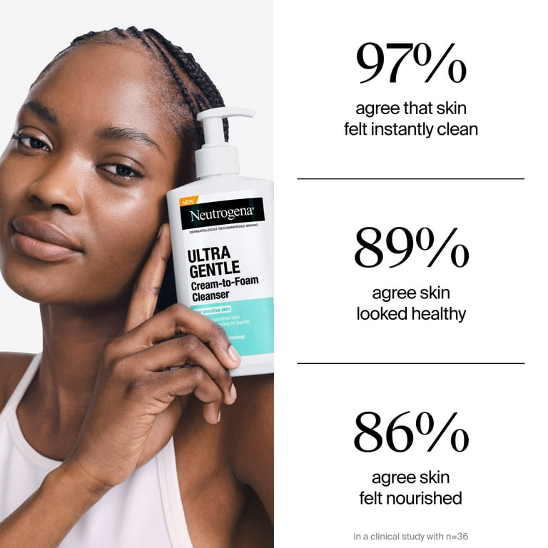 Neutrogena Ultra Gentle Cream-to-Foam Facial Cleanser 12 oz for