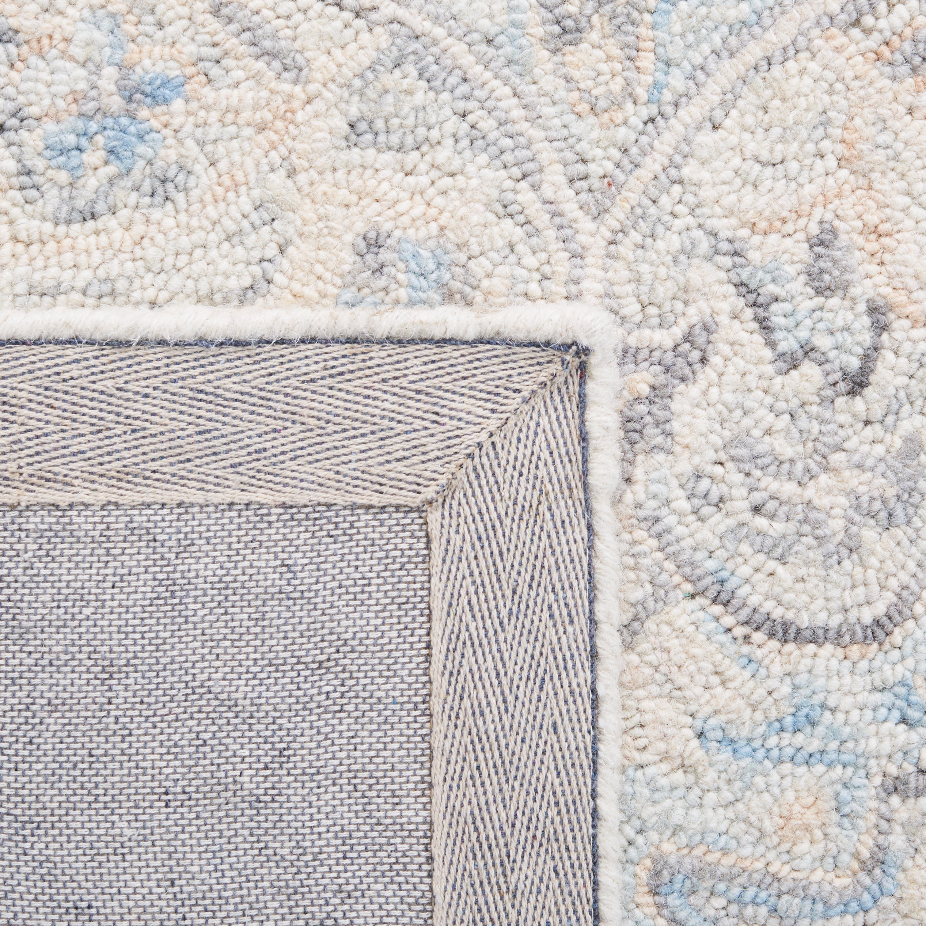 SAFAVIEH Micro-Loop Katina Medallion Area Rug, Ivory/Blue, 5' x 8'
