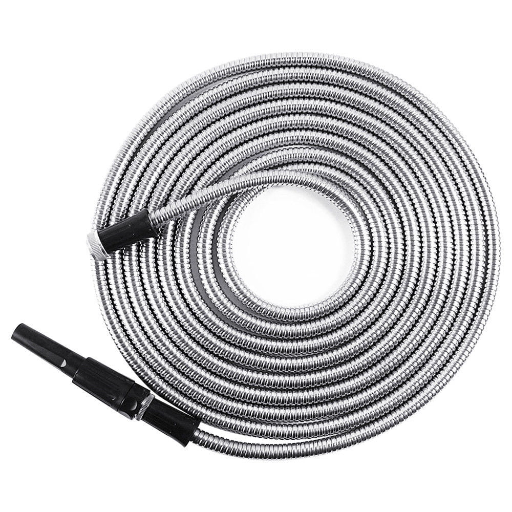 PET-U 50 FT 304 Stainless Steel Hose Flexible Lightweight Metal Garden Hoses Portable water pipe Suitable for Indoor and Outdoor