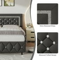 thumbnail image 3 of 4 EVER WINNER Queen Bed Frame, Upholstered Platform Bed Frame with Headboard and Footboard, Diamond Headboard and Footboard Design, Gray, 3 of 7