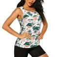 thumbnail image 2 of Gukieu Hawaii Palms Print Women's Quick-drying Fitness Vest, Round Neck Sleeveless Fitness T-shirt, Suitable for Yoga, Sports-Small, 2 of 7
