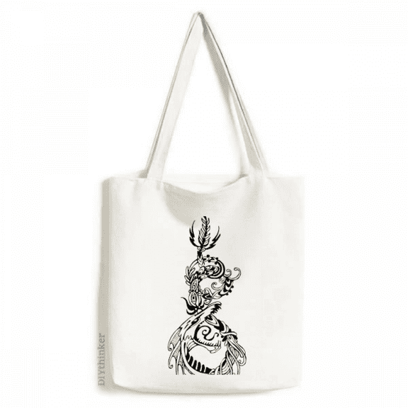 Chinese Dragon Bird Animal Tote Canvas Bag Shopping Satchel Casual Handbag