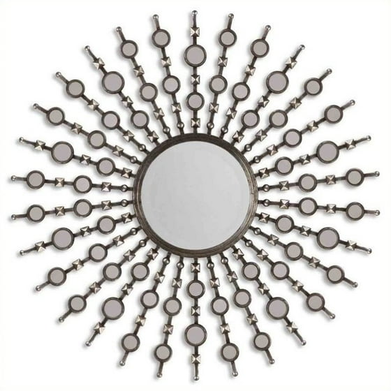 Uttermost Kimani Sunburst Mirror In Antiqued Silver