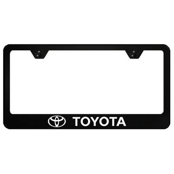 Toyota Logo Black UV Print Polycarbonate License Plate Frame Official Licensed