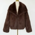 thumbnail image 6 of 2025 Women's Faux Fur Coat Fluffy Faux Fur Jacket Long Sleeve Lapel Furry Winter Jackets Shaggy Parka Short Coats, 6 of 8