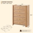 thumbnail image 4 of SinCiDo Modern 5 Drawer Dresser for Bedroom, 39.6" Tall Wooden Chest of Drawers with Curved Profile Design for Bedroom, Living Room, Natural, 4 of 7