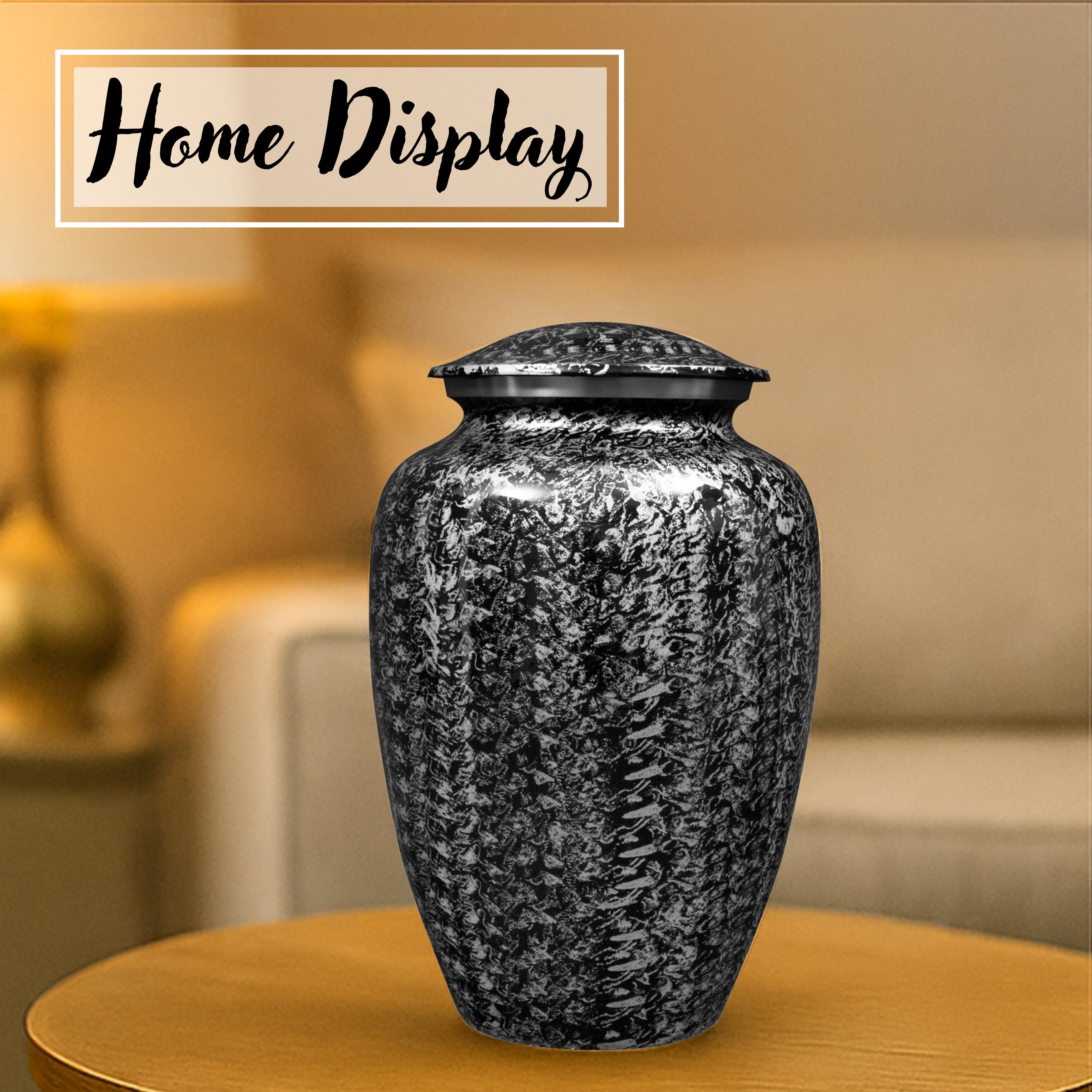 Handcrafted Aluminum Urn - Decorative Memorial Holder for Ashes and Remembrance (Charcoal)
