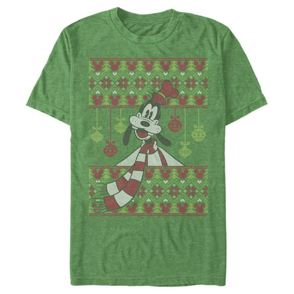 Men's Mickey & Friends Christmas Goofy Ornament Print Graphic T-Shirt