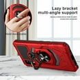 thumbnail image 7 of Compatible for AT&T Maestro 3 Case w/Tempered Glass Screen Protector [Military Grade] Ring Car Mount Kickstand Shockproof Hard Phone Case - Red, 7 of 7