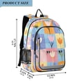 thumbnail image 2 of FORMRS Unisex School Backpack 17" Student Travel Bag with Laptop Compartment, Blue Flowers, 2 of 7