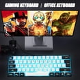 thumbnail image 5 of Gaming Keyboard, Minimalist Portable Wired Ultra-Compact Mini 61 Keys RGB Backlit Keyboard (White-Black), 5 of 5