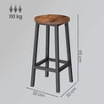 thumbnail image 3 of VASAGLE Taburete de bar, Juego de 2, Sillas de Bar, Sillas de Cocina con Estructura de Metal, Fácil Montaje, con Reposapiés, para Cocina, Salón, Comedor, Marrón Rústico y Negro MLBC32X, 3 of 8