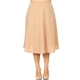 thumbnail image 2 of Women's Plus Size A-Line Midi Skirt - Casual Flared Design with High Elastic Waistband, 2 of 4