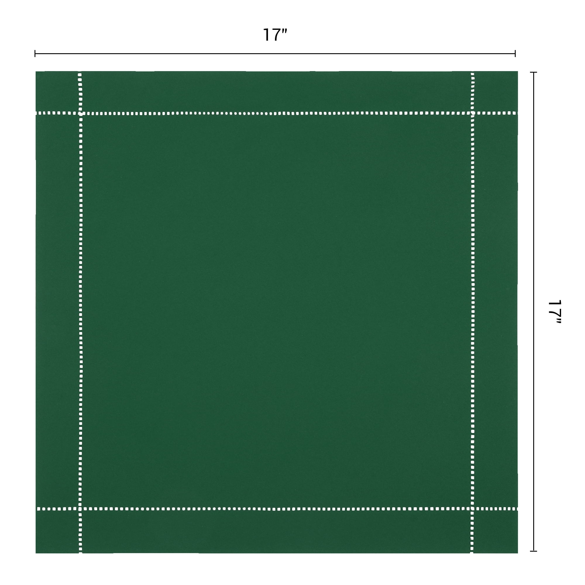 Unique Bargains 12 Pack Washable Polyester Cloth Napkins for Dining Dark Green 17"x17"