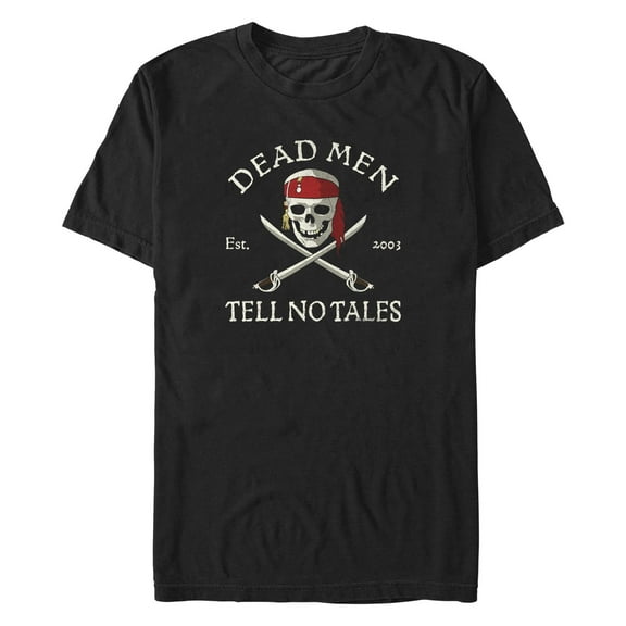Men's Pirates of the Caribbean: Curse of the Black Pearl Dead Men Tell No Tales Graphic Tee Black Large