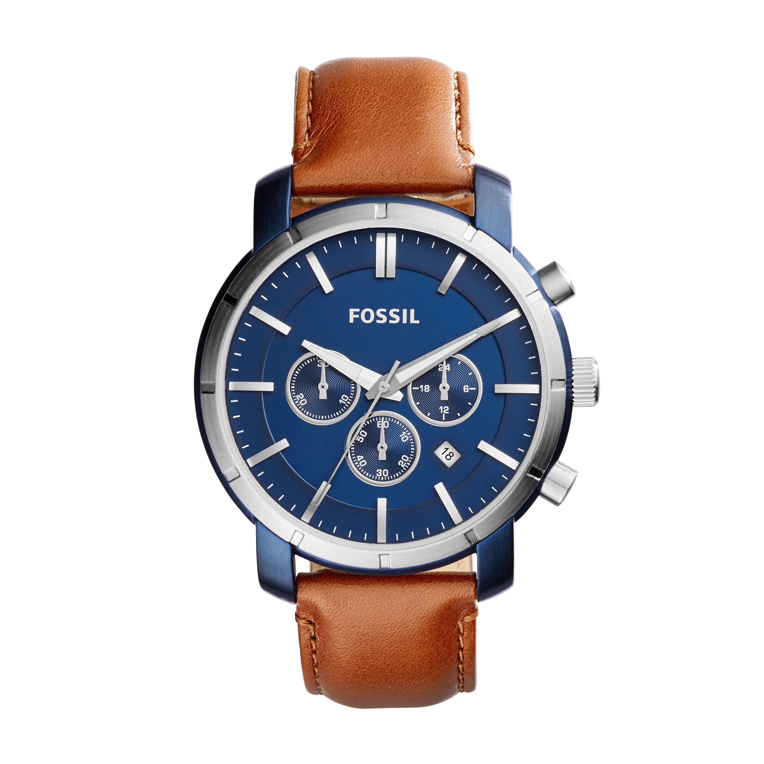 Lance Chronograph Brown Leather Watch 
