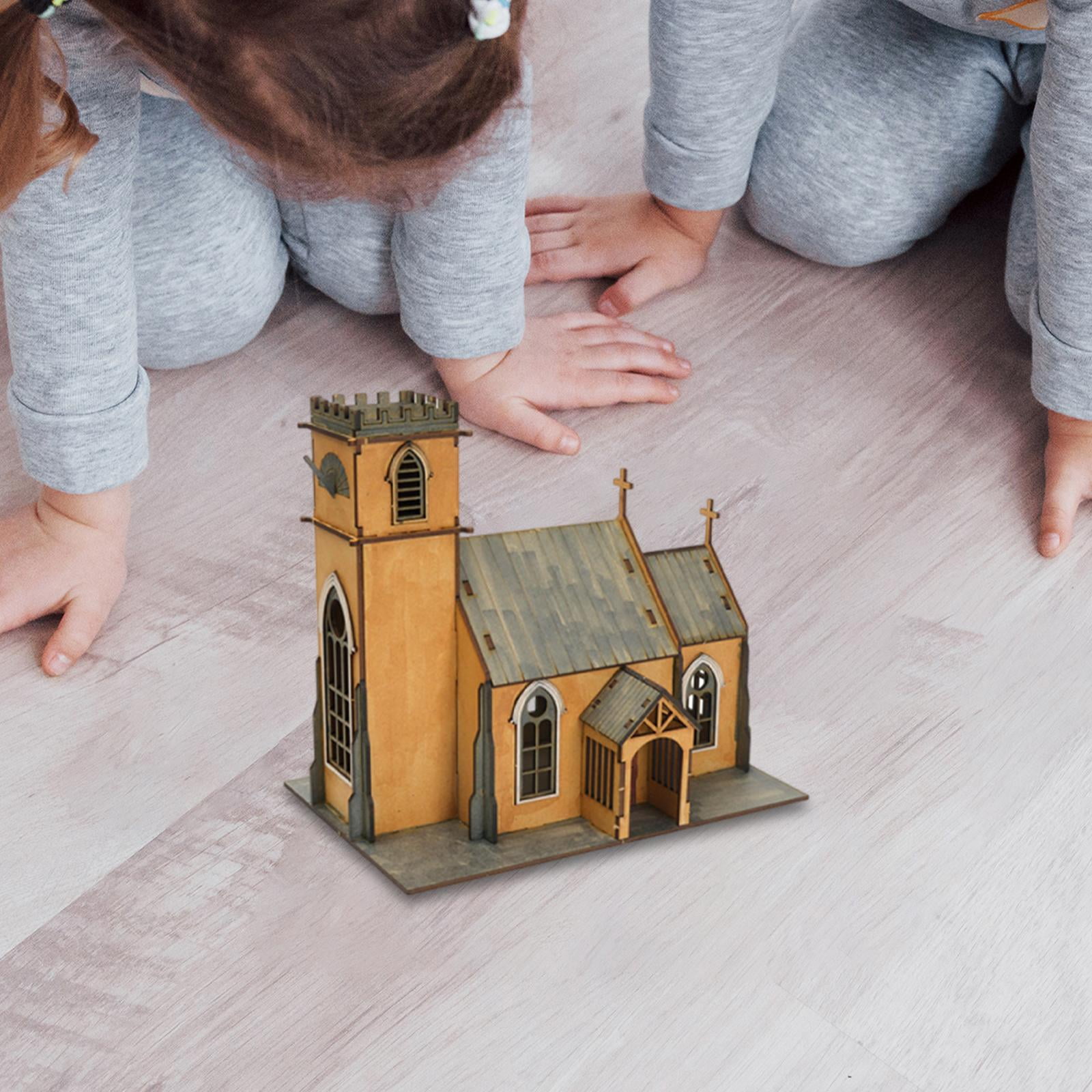 Dualoai 1:72 Scale Architecture Building Model Kits Wood for Micro Landscape Diorama 91055