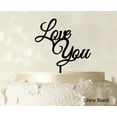 thumbnail image 1 of Love You Wedding Cake Topper Shiny Black Cake Topper Color Option Available 6-7 Inches Wide, 1 of 1