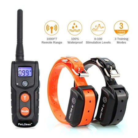 Petrainer PET916-2 Dog Training Collar 100% Waterproof Dog Shock Collar with Remote 1000 ft Rechargeable Ecollar Dog Training with Beep Vibrating and Shock Collar for