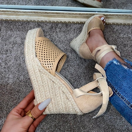

Juebong Women Lace up Heels Sexy Strappy High Heel Sandals Dress Shoes Open Toe Party Wedding Pump with Orthotic Insole Arch Support Beige Sandals for Girls Size 7.5