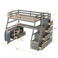 thumbnail image 5 of Harper & Bright Designs Twin Size Loft Bed with Desk and Stairs, Gray, 5 of 11