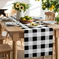 thumbnail image 2 of Table Runner 72 Inches Long for Kitchen Dining, Black White Buffalo Check Dresser Scarf Farmhouse, Dining Table Decorations for Wedding/Parties, Farmhouse Plaid Modern Geometric 14 x 72 In, 2 of 9