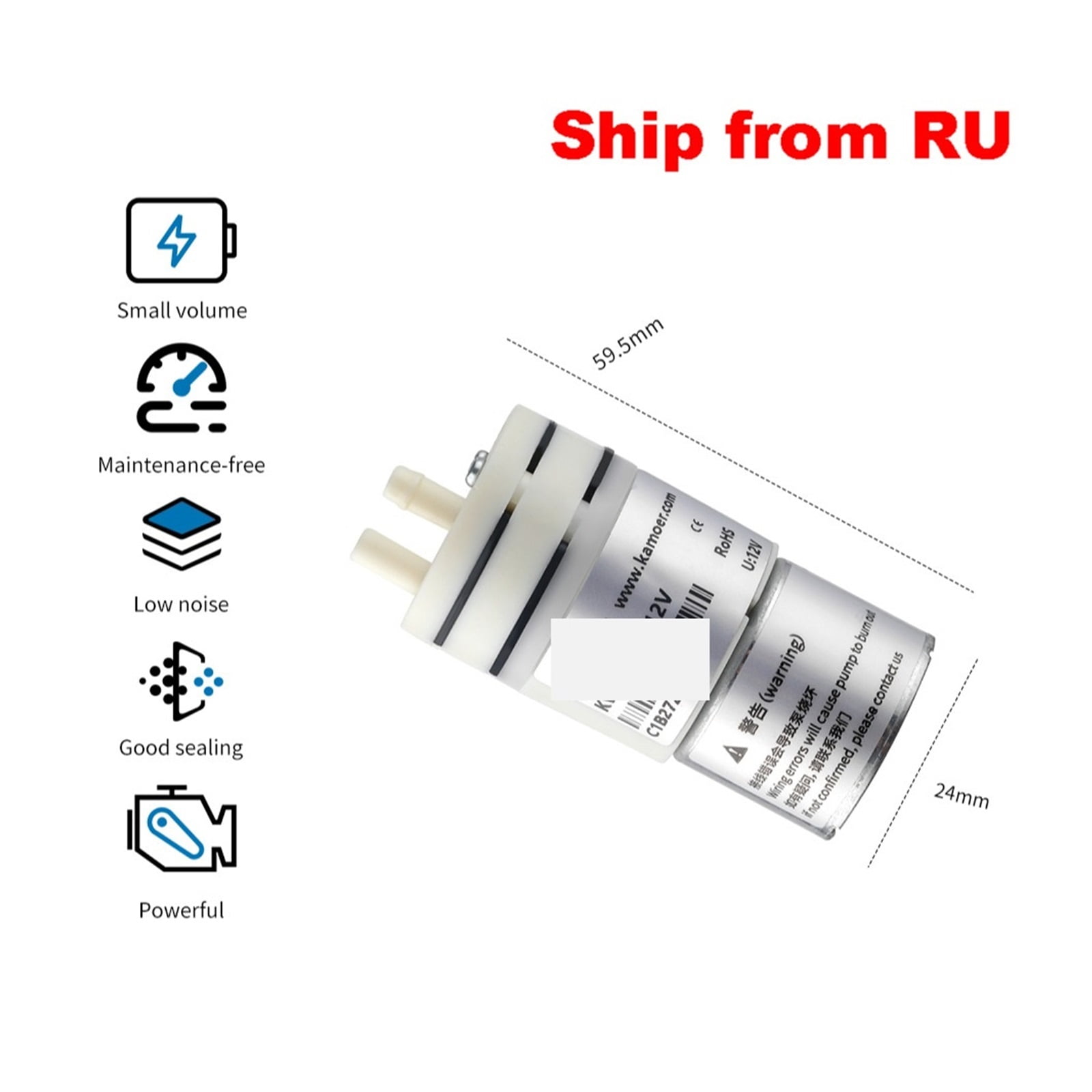 KVP04 Mini Vacuum Pump 12V/24V (More Than 1.1L/min) Brushless Motor Easy Carry Long Lifetime Small Body ,Easy to Operate