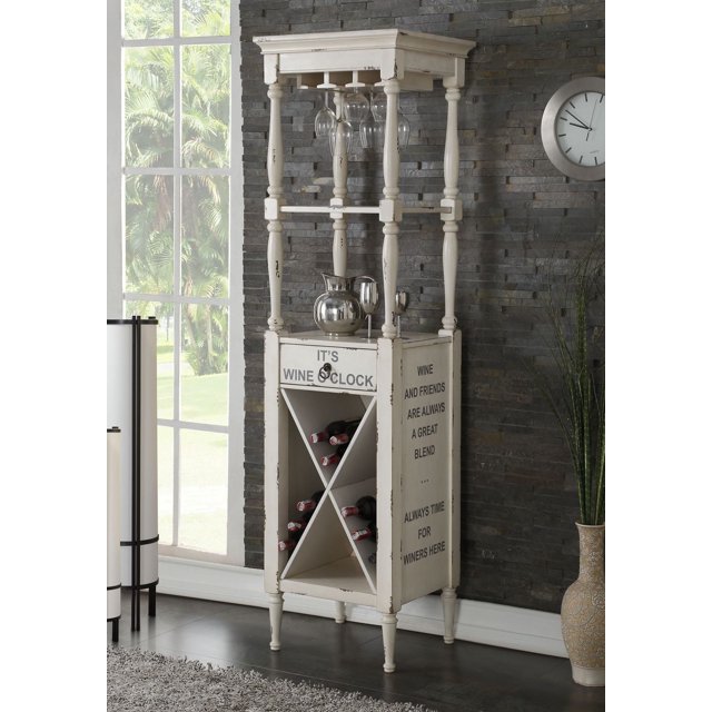Armoire à vin Anthony d'ACME, blanc antique