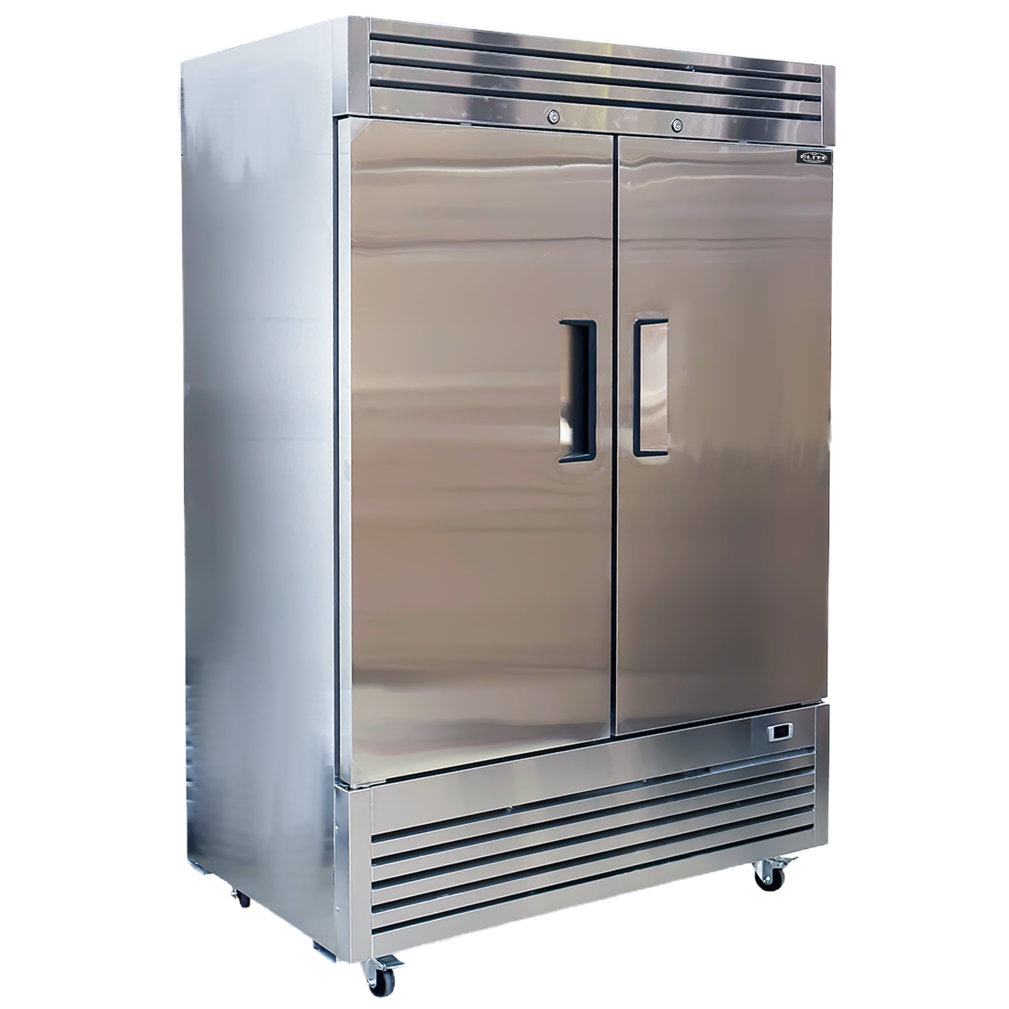 Commercial Reach-In Freezer, 2 Solid Doors, Stainless Steel, 49 Cu.Ft, ETL Certified, Heavy-Duty for Restaurant & Kitchen