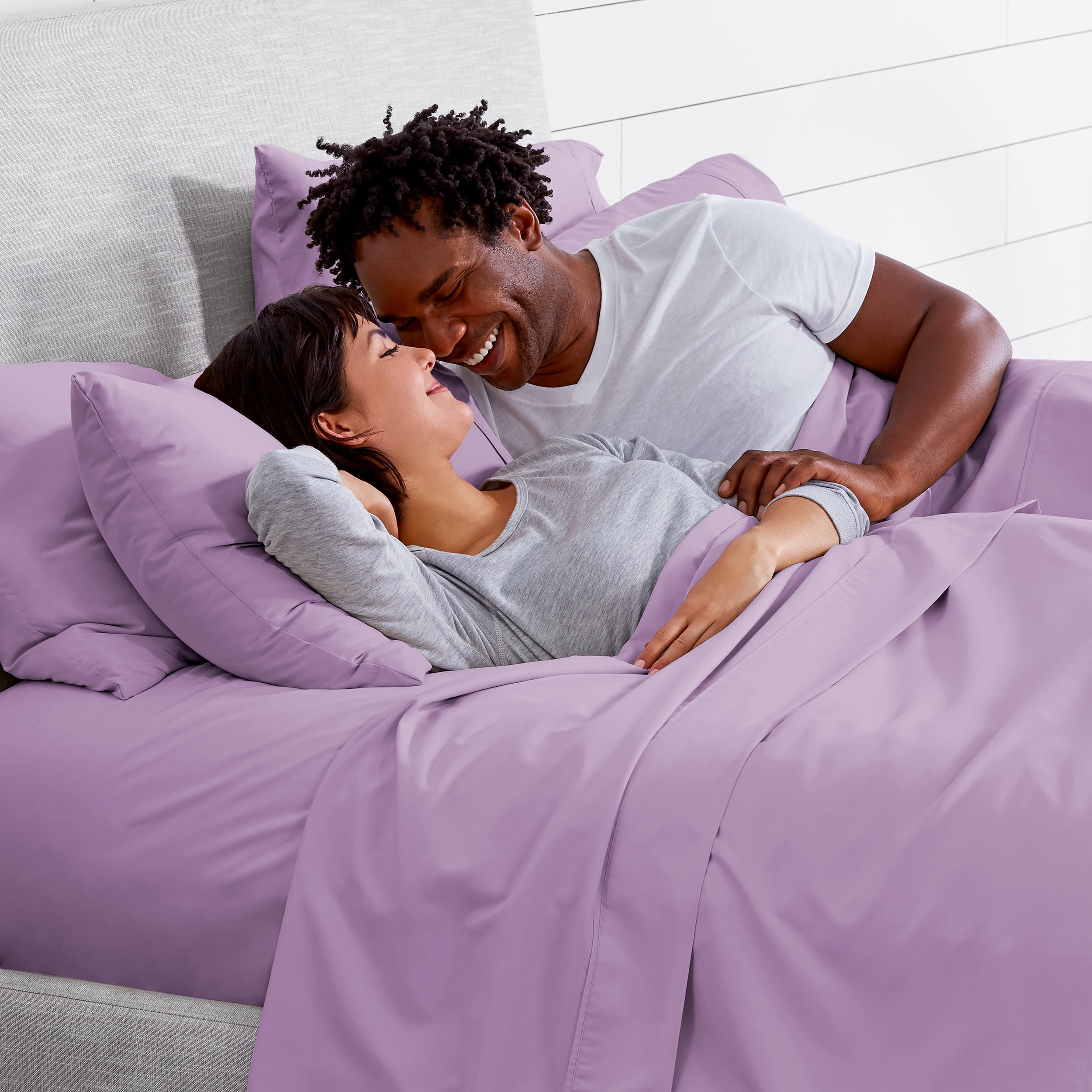 Bare Home 6 Piece Sheet Set, Microfiber, 2 Extra Pillowcases, Queen, Lavender