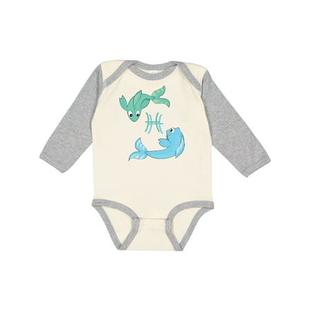 

Inktastic Cute Pisces the Fish Zodiac Sign Gift Baby Boy or Baby Girl Long Sleeve Bodysuit