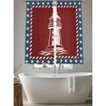 thumbnail image 5 of Independence Day Sheer Curtains 2 Panels Set, U.S. Flag Ocean Coastal Lighthouse Star Navy Blue Light Filtering Rod Pocket Voile Drapes, Window Sheer Curtains for Living Room/Bedroom, 52'' W x 72'' L, 5 of 7
