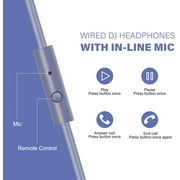 OneOdio Wired Over-Ear Headphones with Mic Dual-Plugs for Youth Adult Kids Gitar Piano Drum-Light Blue