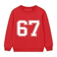 thumbnail image 6 of Tisuna Crewneck Sweatshirt For Girls Child 67 Print Long Sleeve Pullover Tops Fashion Breathable Kids Spring Autumn Casual Wear Size 3-4 Years Red, 6 of 6